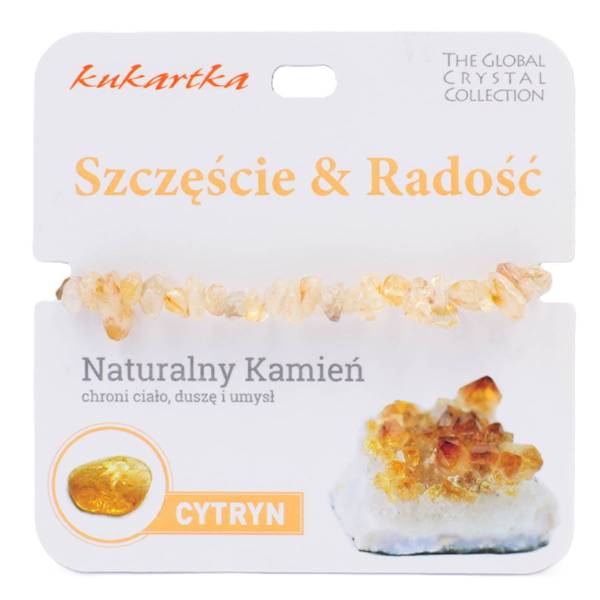 Bransoletka kukartka: SZCZĘŚCIE I RADOŚĆ (cytryn) - BRA-019