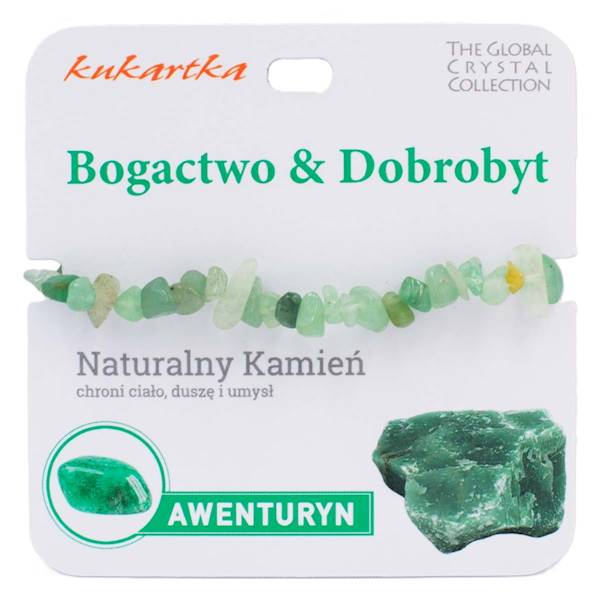 Bransoletka kukartka: BOGACTWO I DOBROBYT (awenturyn) - BRA-020