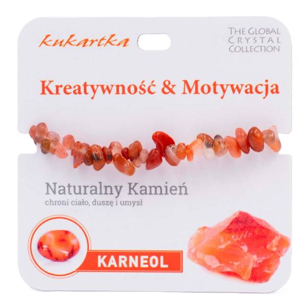 Bransoletka kukartka: KREATYWNOŚĆ I MOTYWACJA (karneol) - BRA-021