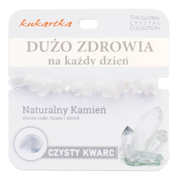 Bransoletka kukartka: DUŻO ZDROWIA (czysty kwarc) - BRA-028