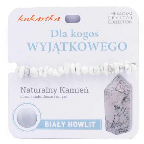 Bransoletka kukartka: DLA KOGOŚ WYJĄTKOWEGO (biały howlit) - BRA-029