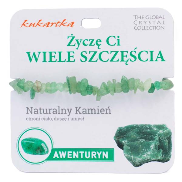 Bransoletka kukartka: ŻYCZĘ CI WIELE SZCZĘŚCIA (awenturyn) - BRA-032