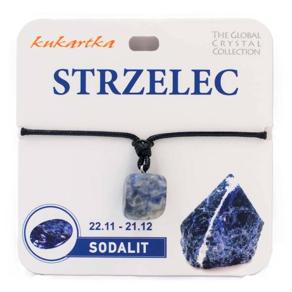 Naszyjnik kukartka ZNAK ZODIAKU: STRZELEC (sodalit) - NAS-010