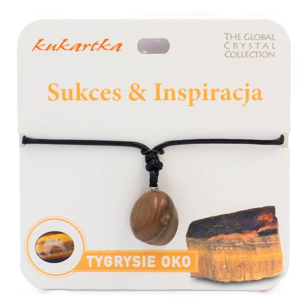 Naszyjnik kukartka: SUKCES I INSPIRACJA (tygrysie oko) - NAS-018