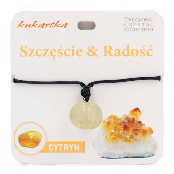Naszyjnik kukartka: SZCZĘŚCIE I RADOŚĆ (cytryn) - NAS-019