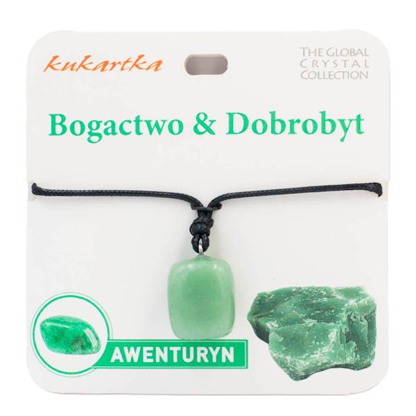 Naszyjnik kukartka: BOGACTWO I DOBROBYT (awenturyn) - NAS-020
