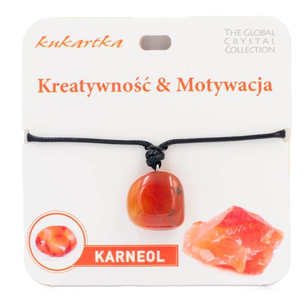 Naszyjnik kukartka: KREATYWNOŚĆ I MOTYWACJA (karneol) - NAS-021