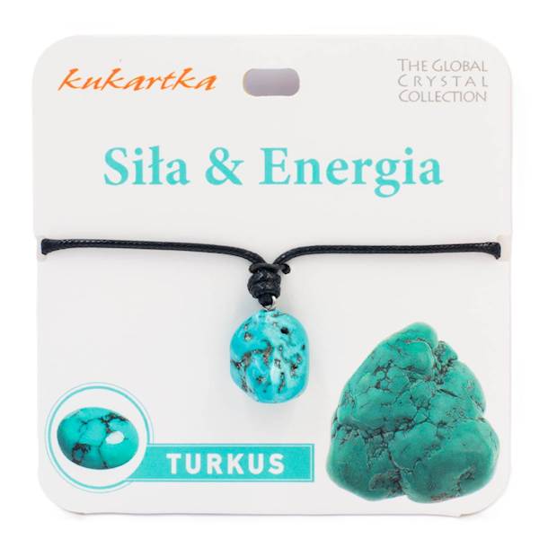 Naszyjnik kukartka: SIŁA I ENERGIA (turkus) - NAS-024