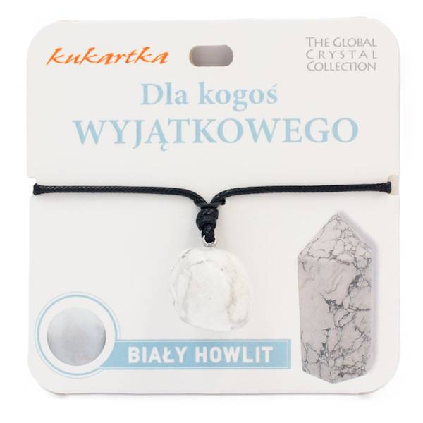 Naszyjnik kukartka: DLA KOGOŚ WYJĄTKOWEGO (biały howlit) - NAS-029