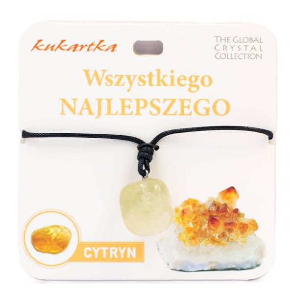 Naszyjnik kukartka: WSZYSTKIEGO NAJLEPSZEGO (cytryn) - NAS-031