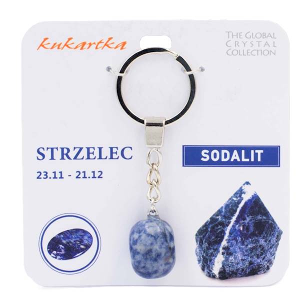 Brelok kukartka ZNAK ZODIAKU: STRZELEC (sodalit) - BKN-010
