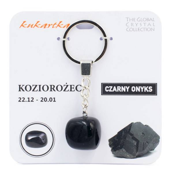 Brelok kukartka ZNAK ZODIAKU: KOZIOROŻEC (czarny onyks) - BKN-011