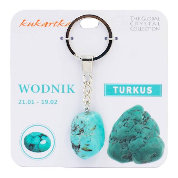 Brelok kukartka ZNAK ZODIAKU: WODNIK (turkus) - BKN-012