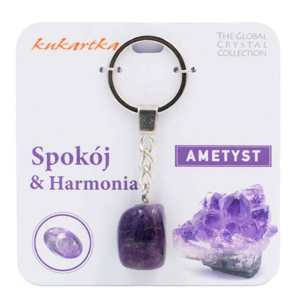 Brelok kukartka: SPOKÓJ I HARMONIA (ametyst) - BKN-013