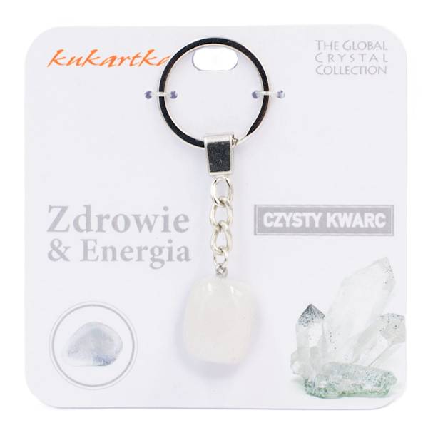 Brelok kukartka: ZDROWIE I ENERGIA (czysty kwarc) - BKN-016