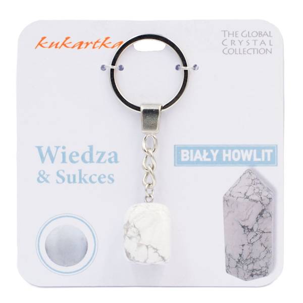 Brelok kukartka: WIEDZA I SUKCES (biały howlit) - BKN-017