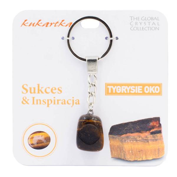 Brelok kukartka: SUKCES I INSPIRACJA (tygrysie oko) - BKN-018