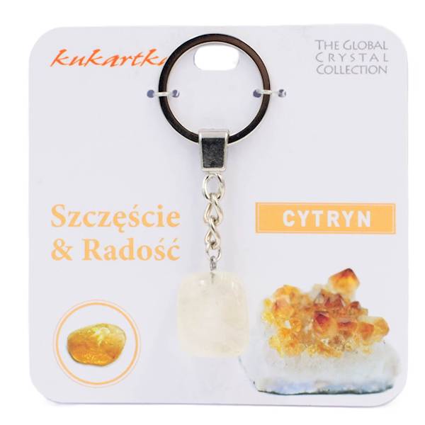 Brelok kukartka: SZCZĘŚCIE I RADOŚĆ (cytryn) - BKN-019