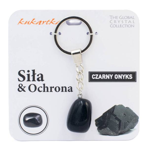 Brelok kukartka: SIŁA I OCHRONA (czarny onyks) - BKN-023