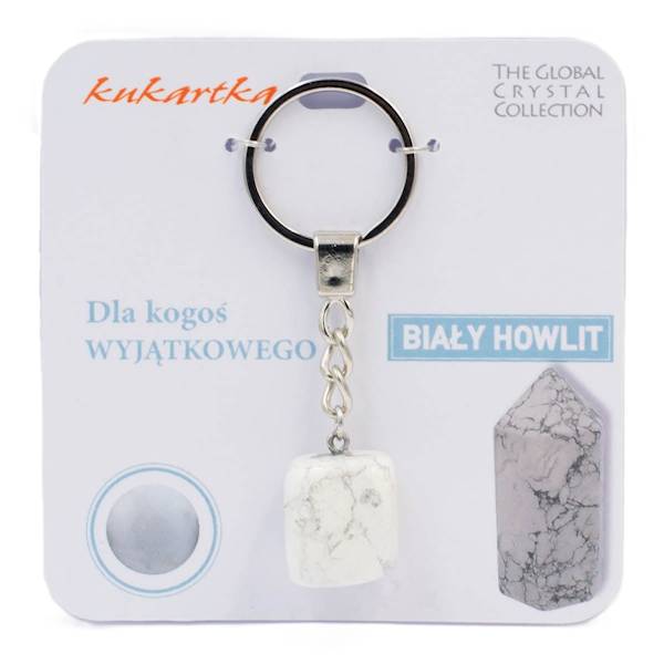 Brelok kukartka: DLA KOGOŚ WYJĄTKOWEGO (biały howlit) - BKN-029