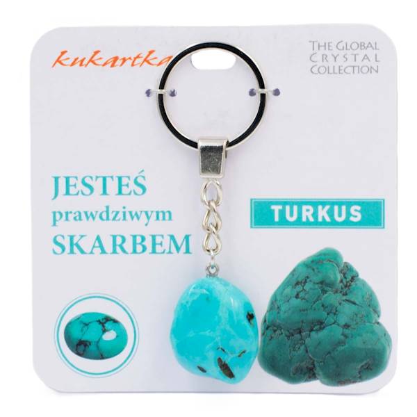 Brelok kukartka: JESTEŚ PRAWDZIWYM SKARBEM (turkus) - BKN-036