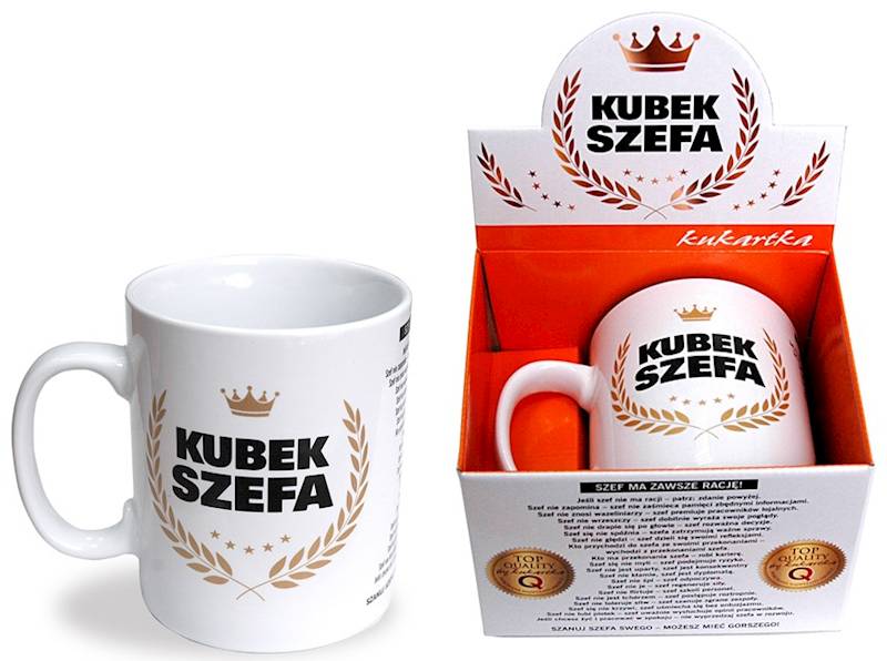 Kubek GIGANT kukartka "KUBEK SZEFA" 700 ml G-043