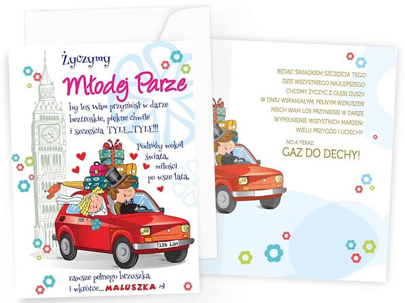 Karnet PRESTIGE z kopertą: "MALUCH" P-027 Ślub
