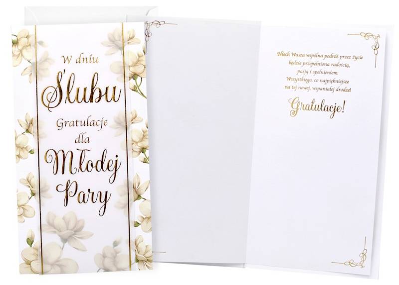 Karnet z kopertą: "W dniu Ślubu" PM-428 Ślub