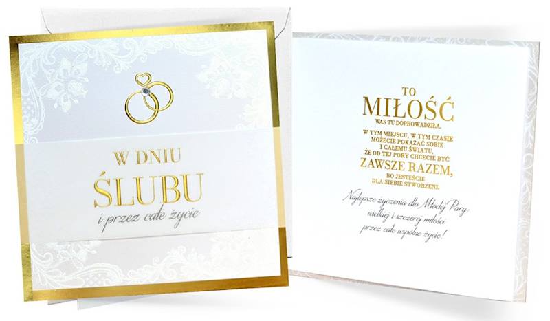 Karnet Primus z kopertą: "W dniu Ślubu" KPE-0201 Ślub