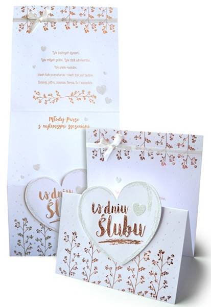 Karnet Primus z kopertą: "W dniu Ślubu" KPE-0136 Ślub