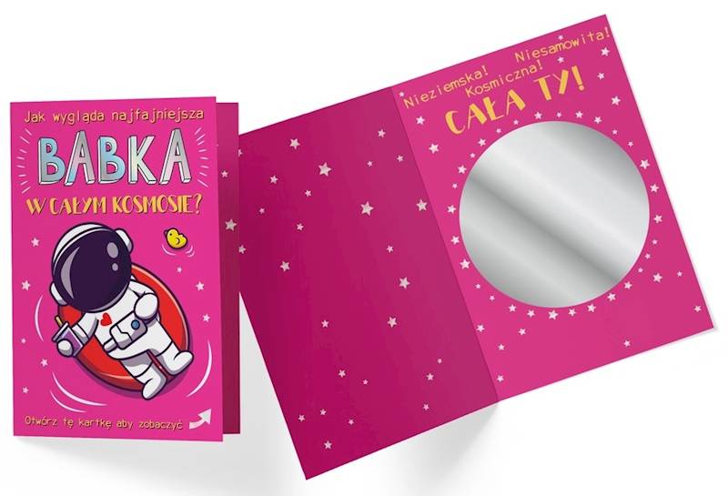 Karnet z kopertą: Najfajniesza babka w kosmosie (lusterko) DK-852