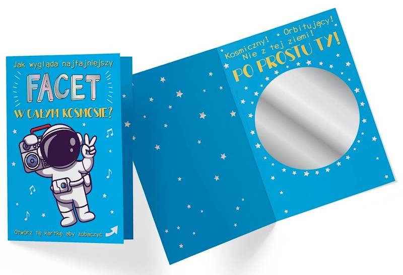 Karnet z kopertą: Najfajnieszy facet w kosmosie (lusterko) DK-853