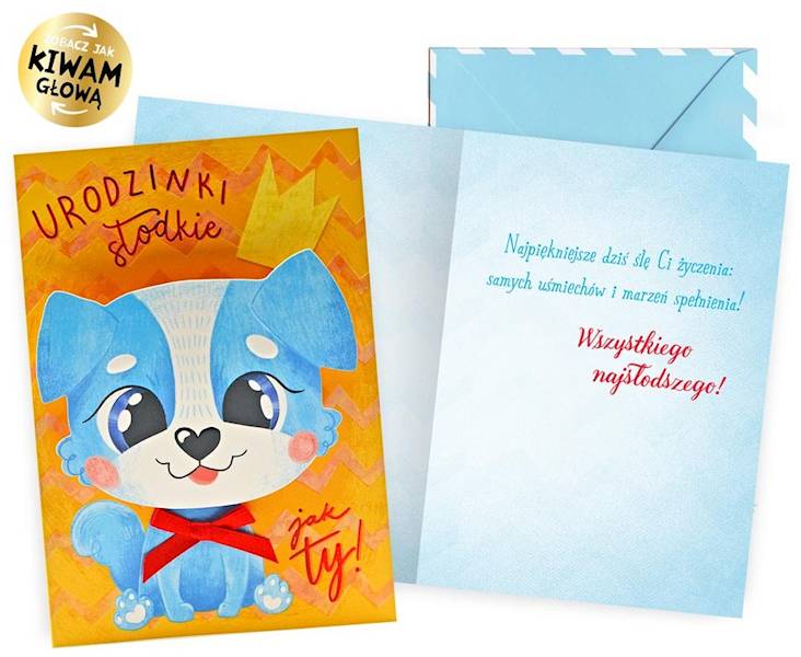 Karnet z kopertą: Urodziny dziecięce (piesek) DK-1029