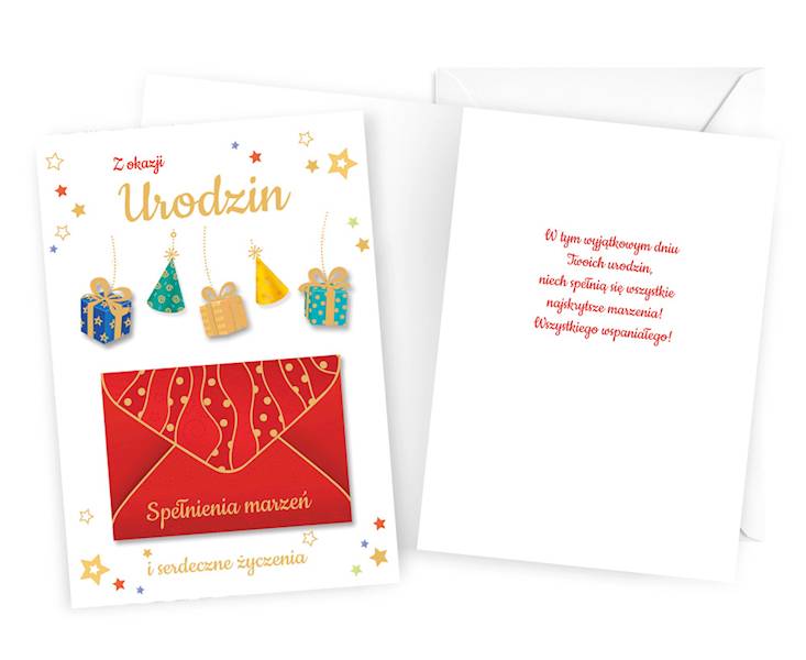 Karnet z kopertą + MINI KOPERTA: Urodziny (prezenty) DK-1055