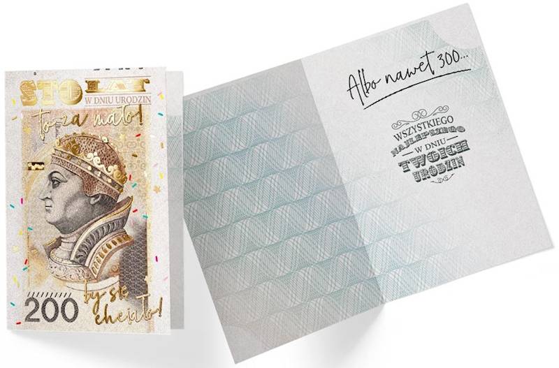 Karnet z kopertą: Urodziny (banknot 200) PP-2185
