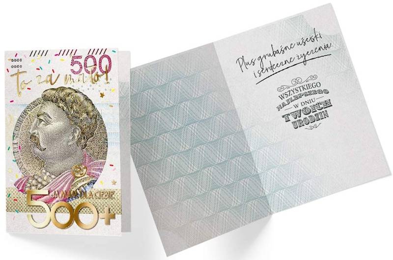 Karnet z kopertą: Urodziny (banknot 500) PP-2186