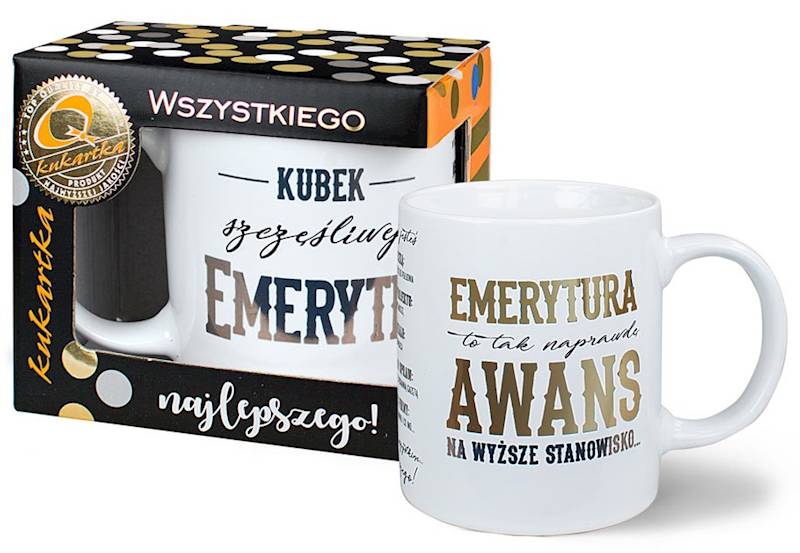 Kubek kukartka Premium "KUBEK szczęśliwej EMERYTKI" 300 ml Q-691