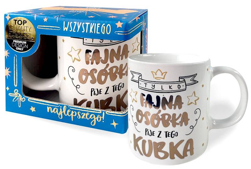 Kubek kukartka Premium "FAJNA OSÓBKA" 300 ml Q-911