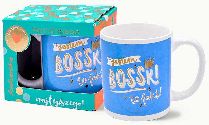 Kubek kukartka Premium "JESTEM BOSSKI" 300 ml Q-1043