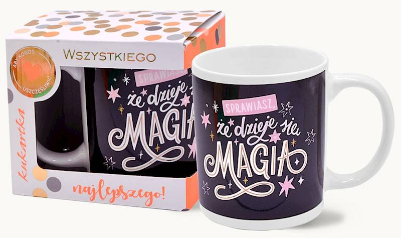Kubek kukartka Premium "Sprawiasz, że dzieje się MAGIA" 300 ml Q-1048