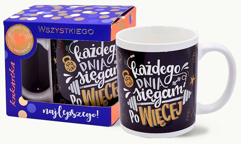 Kubek kukartka Premium "Każdego dnia sięgam po więcej" 300 ml Q-1049