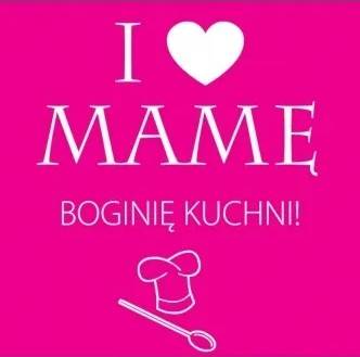 Magnes na lodówkę kukartka "I LOVE MAMĘ BOGINIĘ KUCHNI!" MG-024