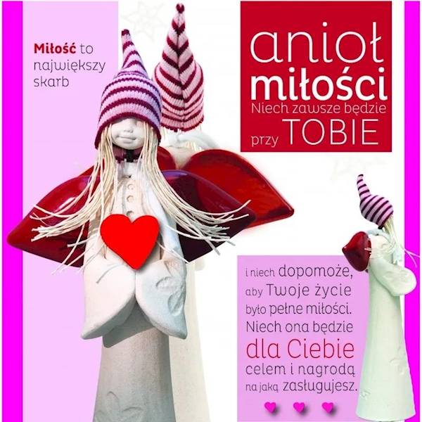 Magnes na lodówkę kukartka "ANIOŁ MIŁOŚCI..." MG-078