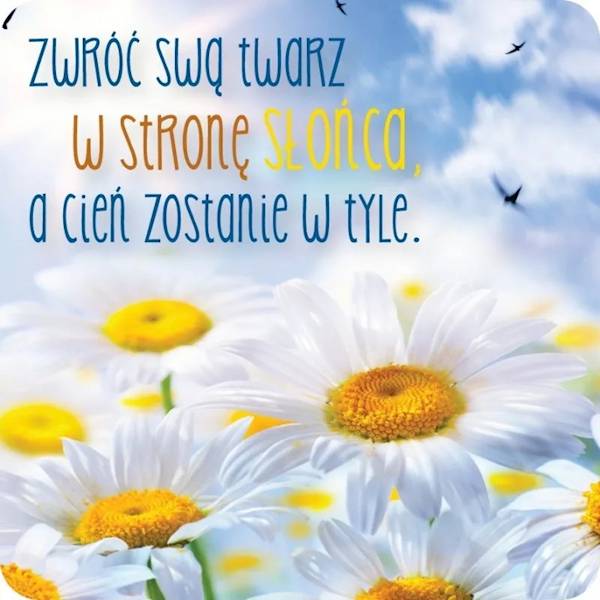 Magnes na lodówkę kukartka "Zwróć swą twarz w stronę SŁOŃCA..." MG-087