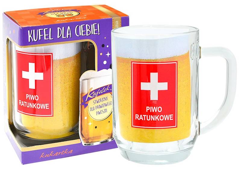 Kufel kukartka "PIWO RATUNKOWE" 500 ml KUF-001