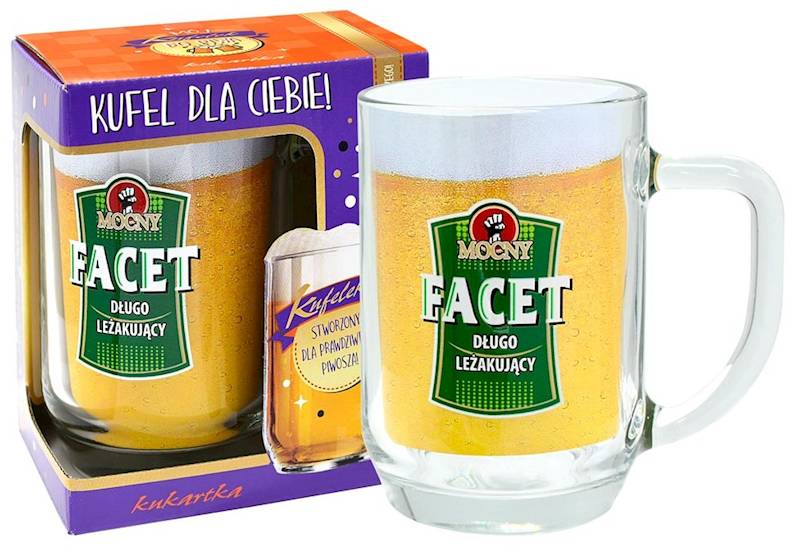 Kufel kukartka "MOCNY FACET DŁUGO LEŻAKUJĄCY" 500 ml KUF-004