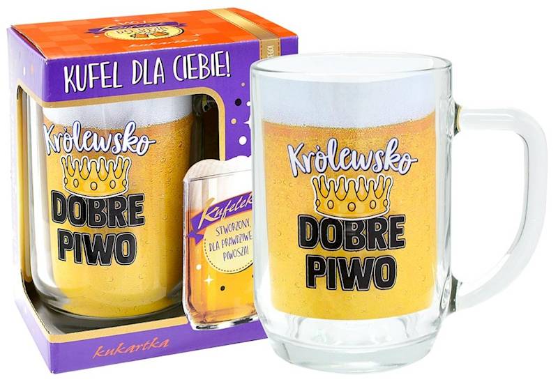 Kufel kukartka "Królewsko DOBRE PIWO" 500 ml KUF-005