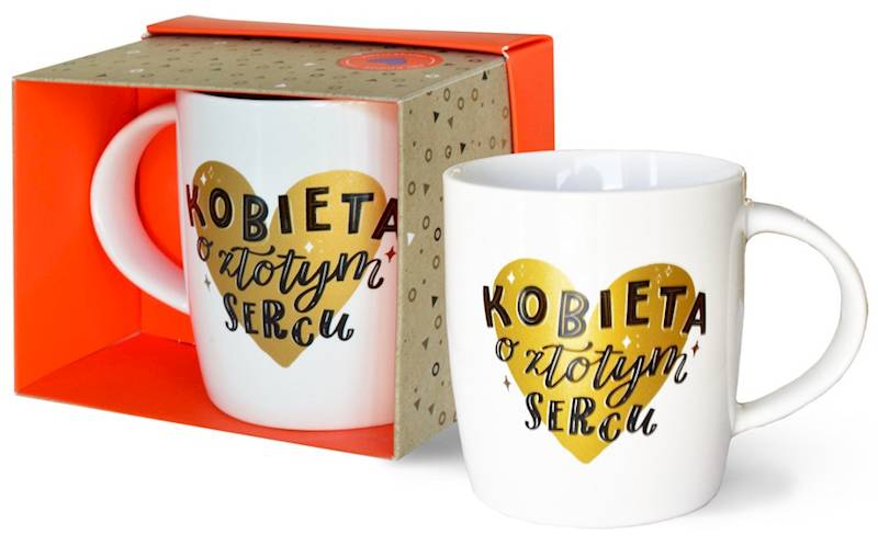 Kubek kukartka "Kobieta o złotym sercu" 350 ml TOP-013