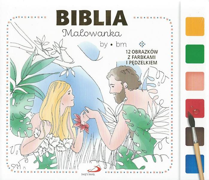 BIBLIA. Malowanka - 12 obrazków z farbkami i pędzelkiem
