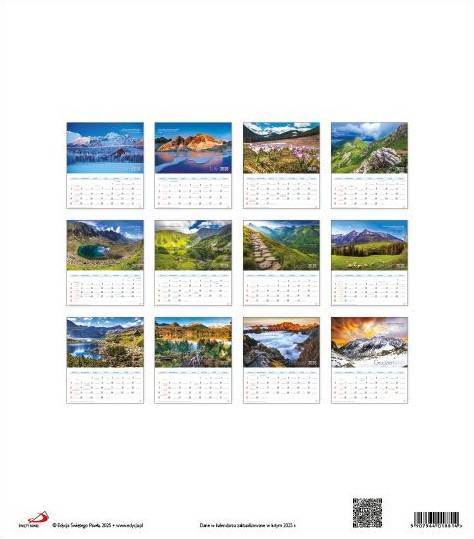 Kalendarz 2026 ŚCIENNY - Tatry (33,5x38 cm)
